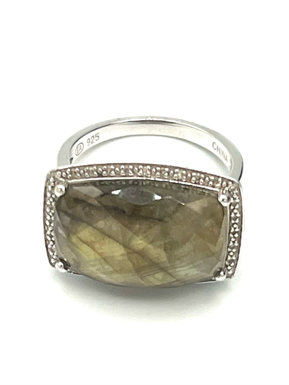 Labradorite and Diamond Statement Ring - Ross Simons Size 7.75